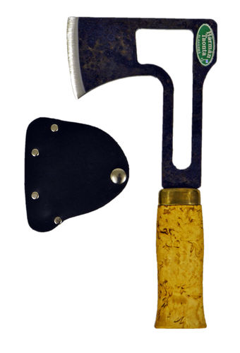 Trekking axe with curly birch handle